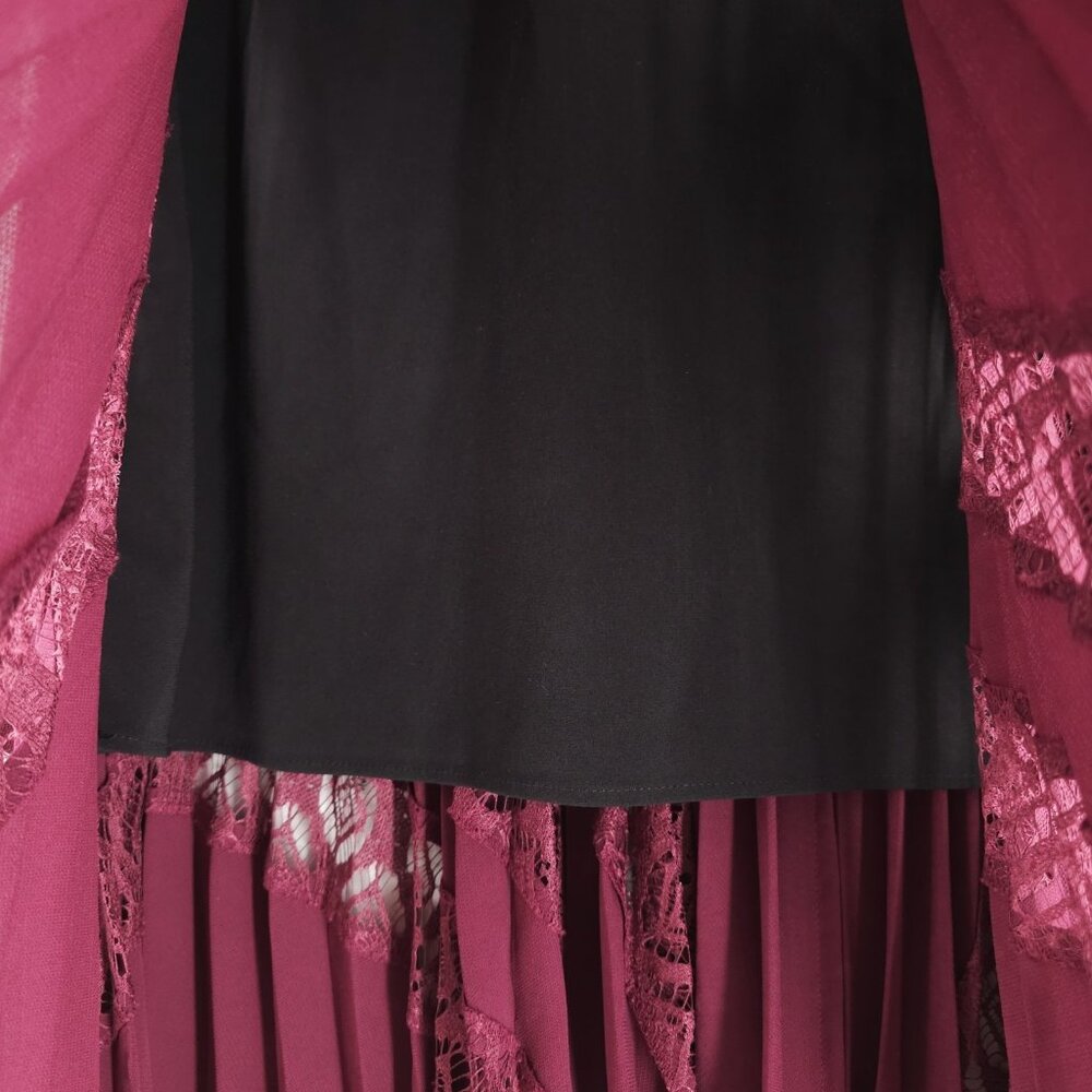 Self-Portrait Burgundy Lace Midi Dress - Picture 6 of 10